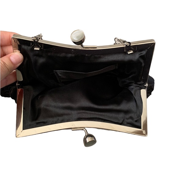 Black evening bag/ clutch  with chain strap - Picture 5 of 9